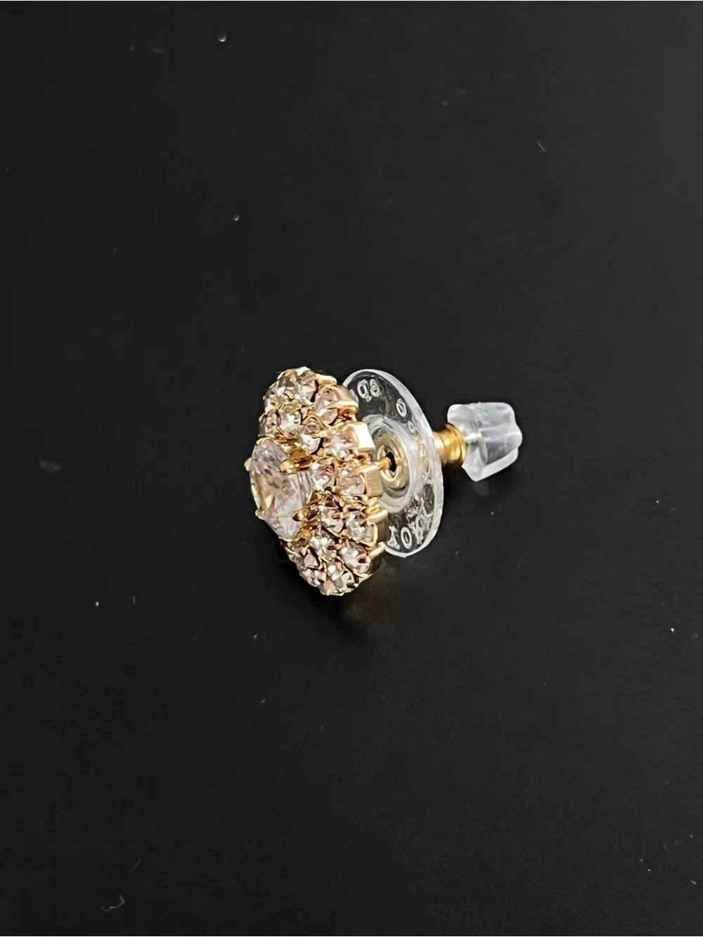 Single earring-Kate Spade New York pavé halo stud earring
